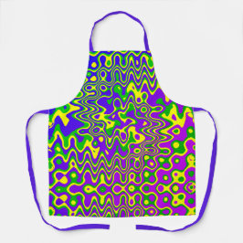 [Lava Lamp]オペアートが渦巻き紫の青緑 エプロン