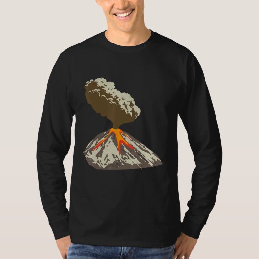 Lava Magma Eruption Geology Volcano Magma Tシャツ (正面)