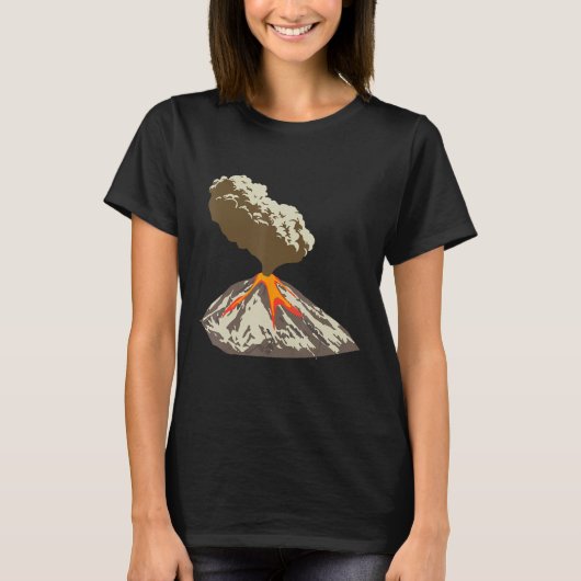 Lava Magma Eruption Geology Volcano Magma Tシャツ (正面)