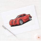 Lava Red Spiral Hotrod Toon 長方形シール (封筒)