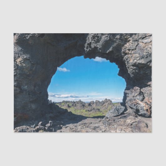Lava window at Dimmuborgir, Myvatn area - Iceland 薄葉紙 (正面)