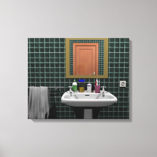 Lavabo en cuarto de baño キャンバスプリント (正面)