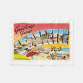 LavalletteニュージャージーNJのヴィンテージ旅行郵便はがき フリースブランケット (正面(横))