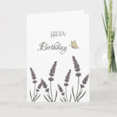 Lavande flowers and butterflies カード (正面)