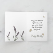 Lavande flowers and butterflies カード (内部)