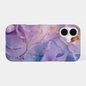 Lavande Royale Luxury Soft Purple Marble Gold iPhone 16ケース (裏面横)