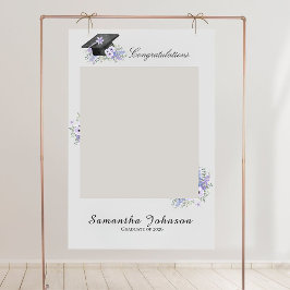  Lavander Purple Floral Graduation Photo Prop sign ポスター