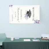  Lavander Purple Floral Graduation welcome banner 横断幕 (トレードショー)