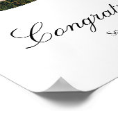  Lavander Purple Floral Graduation welcome  sign ポスター (角)