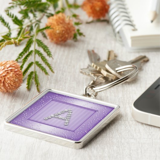 LavendarきらめくとSparkle with Monogram キーホルダー (側面)