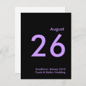 LavendarとBlack日付を保存 案内ポストカード (正面/裏面)