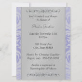 Lavendarのダマスク織のブライダルシャワーのモノグラムの招待状 招待状 (裏面)