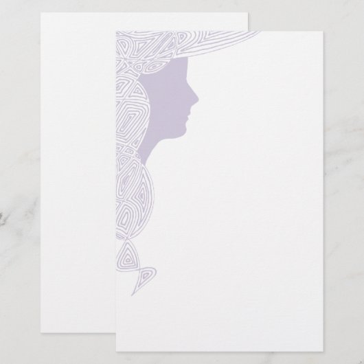 Lavendarの女性 便箋 (正面/裏面)