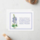 Lavendarの葬儀のメッセージカードの平らな死別のノート ノートカード (正面/裏面インサイチュ)