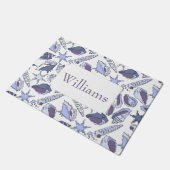 Lavendarの貝殻は|あなたの名前を加えます ドアマット (アングル)