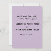 Lavendarバラ日付の保存 セーブザデート (裏面)