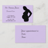 Lavendar及び黒い医者名刺 予約カード (正面/裏面)