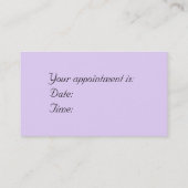 Lavendar及び黒い医者名刺 予約カード (裏面)