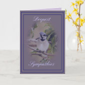 lavendar-のアオカケスは大事な行事をカスタマイズ カード (黄色い花)