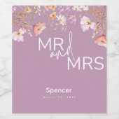 Lavendar Wildflowersワインボトル結婚for ワインラベル (シングルラベル)