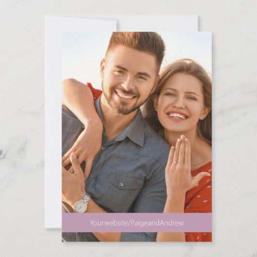 Lavendar Wildflowers Wedding Save the Date 招待状 (裏面)