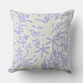 Lavender Agapanthus Flower Sage Green クッション (正面)
