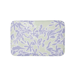 Lavender Agapanthus Flower Sage Green バスマット