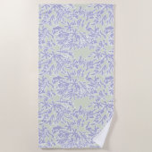 Lavender Agapanthus Flower Sage Green ビーチタオル (正面)