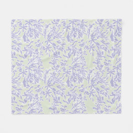 Lavender Agapanthus Flower Sage Green フリースブランケット