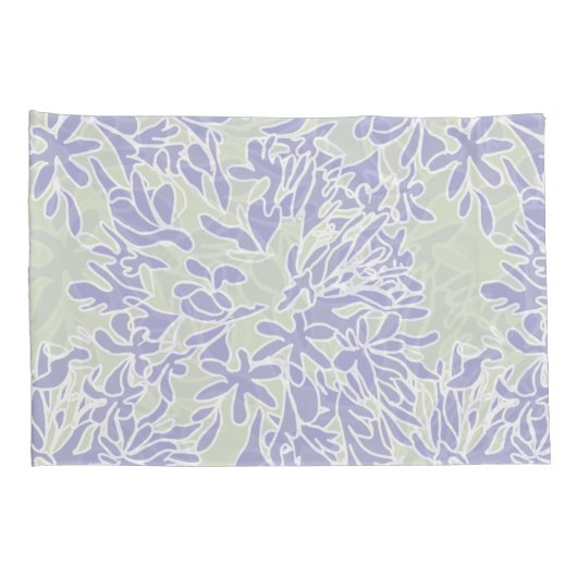 Lavender Agapanthus Flower Sage Green 枕カバー (裏面-右)