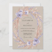 Lavender Airy Blossom Wedding 招待状 (正面)