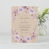 Lavender Airy Floral Wedding 招待状 (スタンド正面)