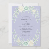 Lavender Airy Rose Wedding 招待状 (正面)