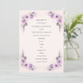 Lavender and Blush Rose Wedding Program プログラム (スタンド正面)