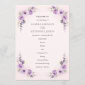 Lavender and Blush Rose Wedding Program プログラム (正面)