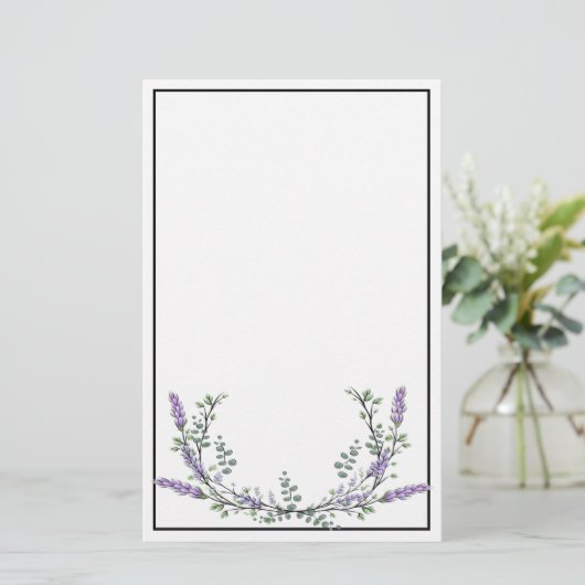 Lavender and Eucalyptus Stationery 便箋 (スタンド正面)