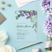 Lavender and Eucalyptus White Marble Bridal Shower アクリル招待状 (インサイチュ (ウェディング))