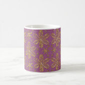 Lavender and Gold Snowflakes Christmas Mug コーヒーマグカップ (中央)