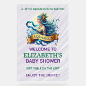 Lavender and Green Aquarius Zodiac Baby Shower アクリルサイン (正面)