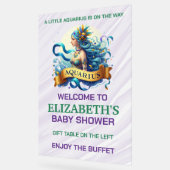 Lavender and Green Aquarius Zodiac Baby Shower アクリルサイン (傾斜)