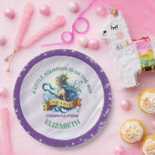 Lavender and Green Aquarius Zodiac Baby Shower ペーパープレート (パーティー)