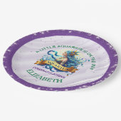 Lavender and Green Aquarius Zodiac Baby Shower ペーパープレート (アングル)