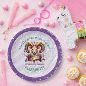 Lavender and Green Aries Zodiac Baby Shower ペーパープレート (パーティー)