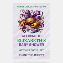 Lavender and Green Cancer Zodiac Baby Shower アクリルサイン