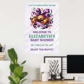 Lavender and Green Cancer Zodiac Baby Shower ポスター (ホームオフィス)