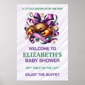 Lavender and Green Cancer Zodiac Baby Shower ポスター (正面)