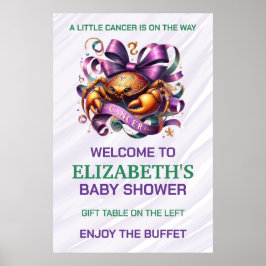 Lavender and Green Cancer Zodiac Baby Shower ポスター
