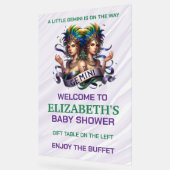 Lavender and Green Gemini Zodiac Baby Shower アクリルサイン (傾斜)