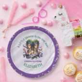 Lavender and Green Gemini Zodiac Baby Shower ペーパープレート (パーティー)