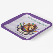 Lavender and Green Leo Zodiac Baby Shower ペーパープレート (傾斜あり)